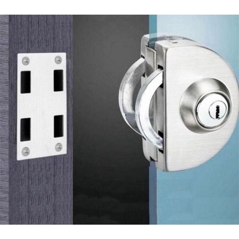 KHÓA CỬA KÍNH CƯỜNG LỰC - KHÓA BÁN NGUYỆT ĐƠN/ĐÔI , INOX CAO CẤP