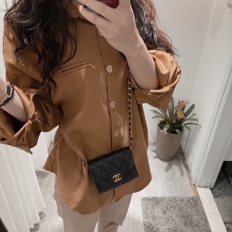 Ví Mini Da hạt kèm dây đeo chéo fullbox