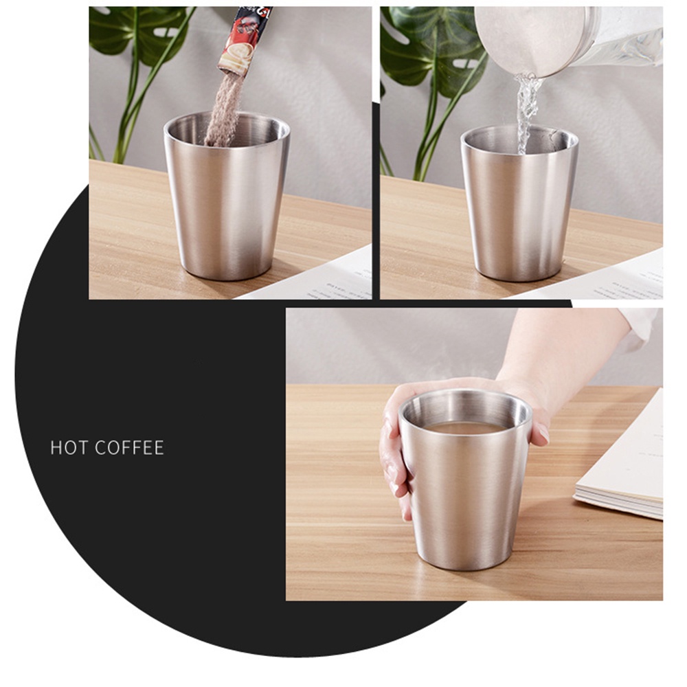 Outwalk Treo Tường Đôi Ly Inox Và Cốc Kim Loại Lạnh Bia Cốc Thanh Đảng Cốc Cà Phê Tumbler 175/260/300Ml heby1