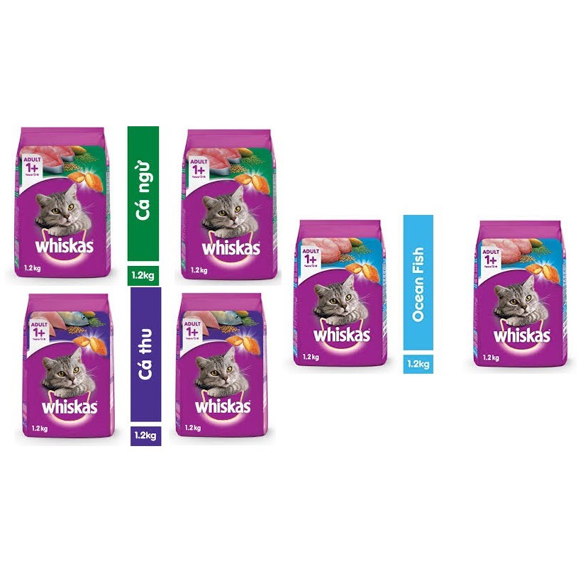 6 gói thức mèo whiskas mix vị gói 1.2kg