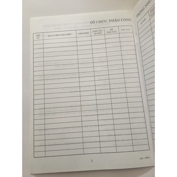 Sổ Sinh Hoạt Chuyên Môn