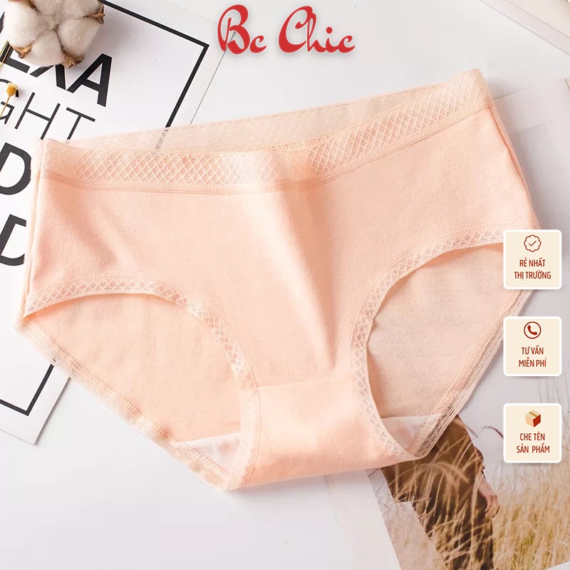 Quần Lót Nữ , Quần Lót Nữ Cotton viền chun kẻ ô thoáng mát kháng khuẩn ôm dáng mã Q111 BC_CHIC LINGERIE