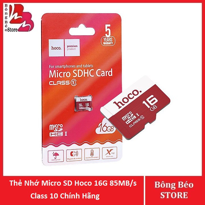 [BH 5 Năm] Thẻ Nhớ Micro SD Hoco 16G 85MB/s Class 10 Chính Hãng