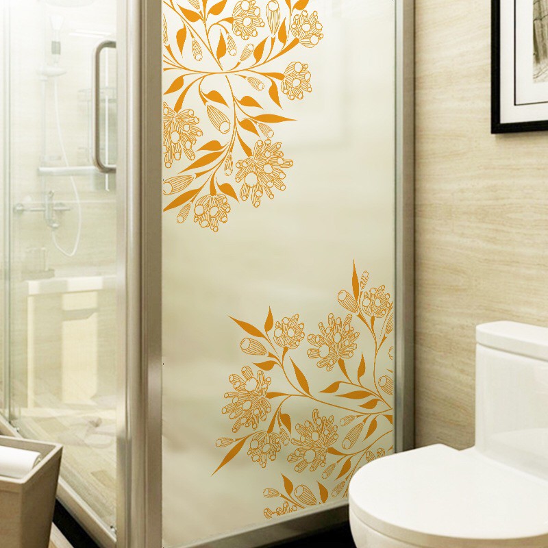 Decal dán kính cao cấp - Mẫu Hoa Vàng lớn ( 60x116 )