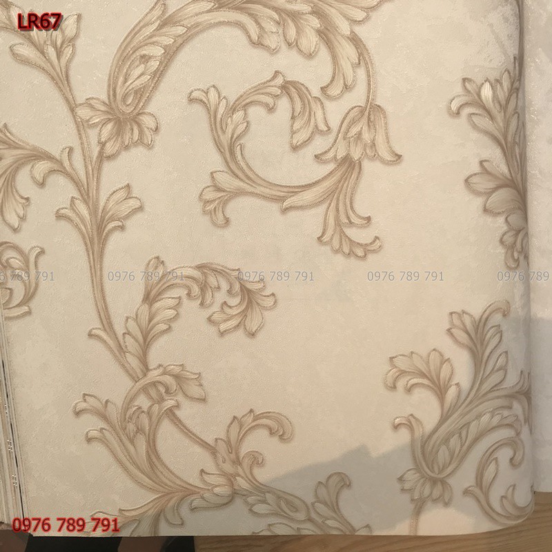 Giấy Dán Tường Phòng Khách 3d Dây Hoa Lá, Lụa Không Keo, Khổ 10m x 53 cm, Nhiều Màu Lựa Chọn