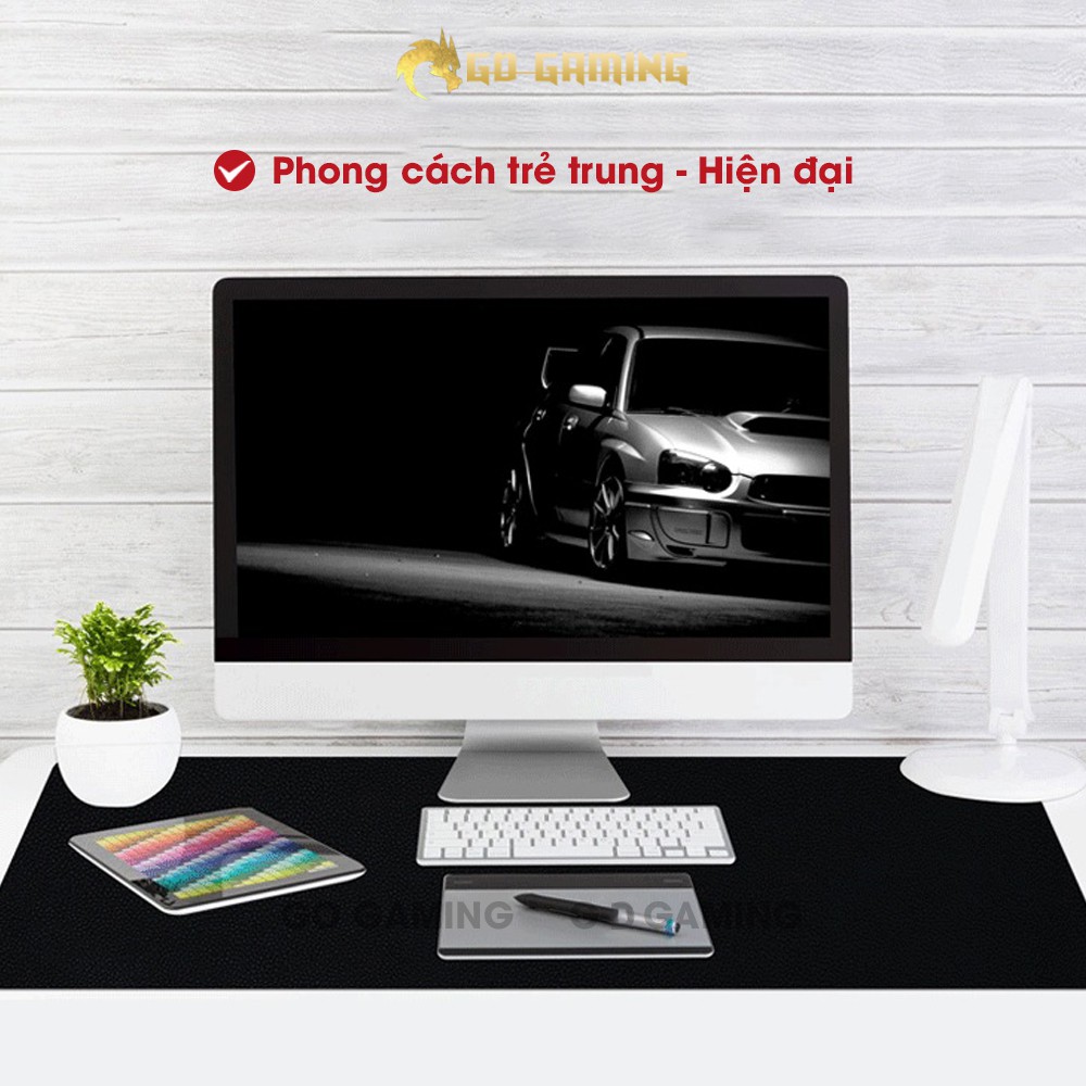 Miếng Lót Chuột, Lót Bàn Máy Tính  GD Gaming Chất Liệu Da PU Kích Thước 100x50, 90x40, 80x30 cm  Hai Mặt Thay Đổi