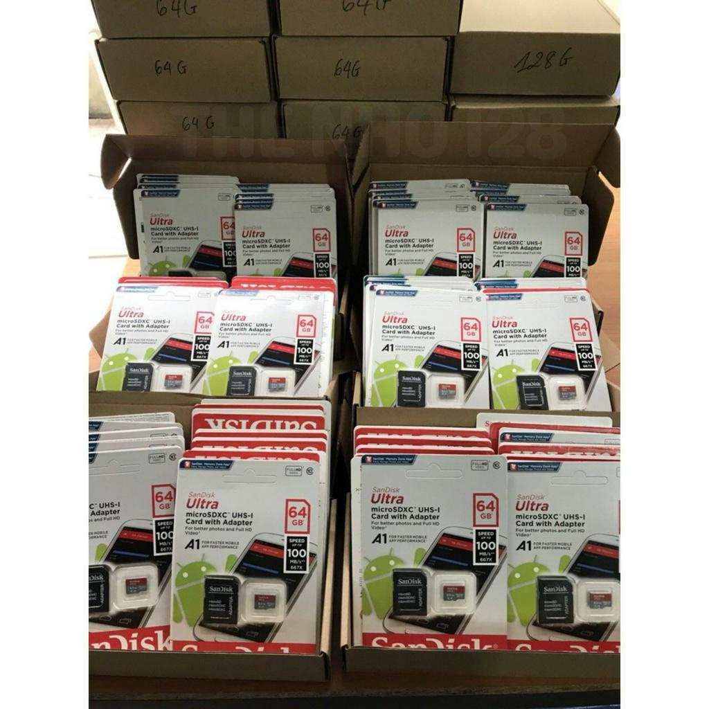 Thẻ nhớ MicroSD 128GB 64GB 32GB 16GB dùng đa thiết bị - Thẻ nhớ tốc độ cao Class 10 Ultra 667x 100MB/s -BH 5 năm