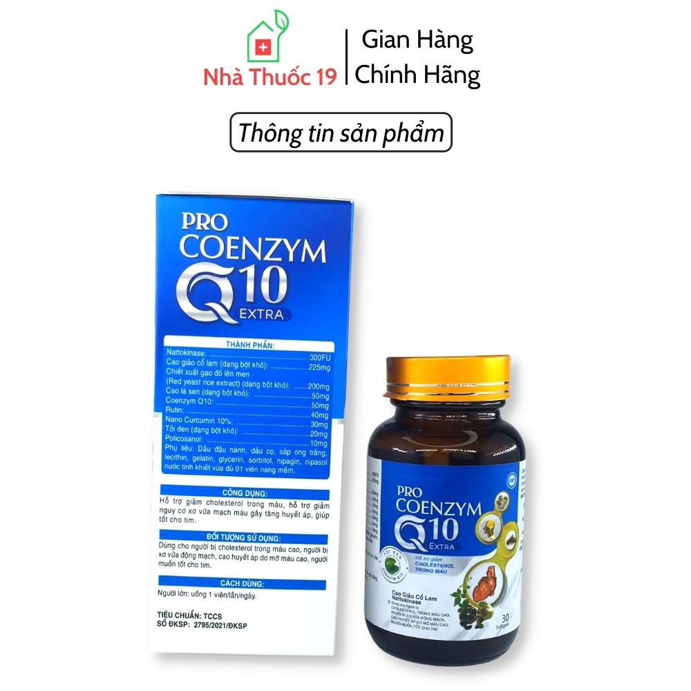 Pro Coenzym Q10 Extra Giúp Ổn định huyết áp Giảm Cholesterol trong máu, Phòng ngừa nguy cơ xơ vữa động mạch tốt cho tim