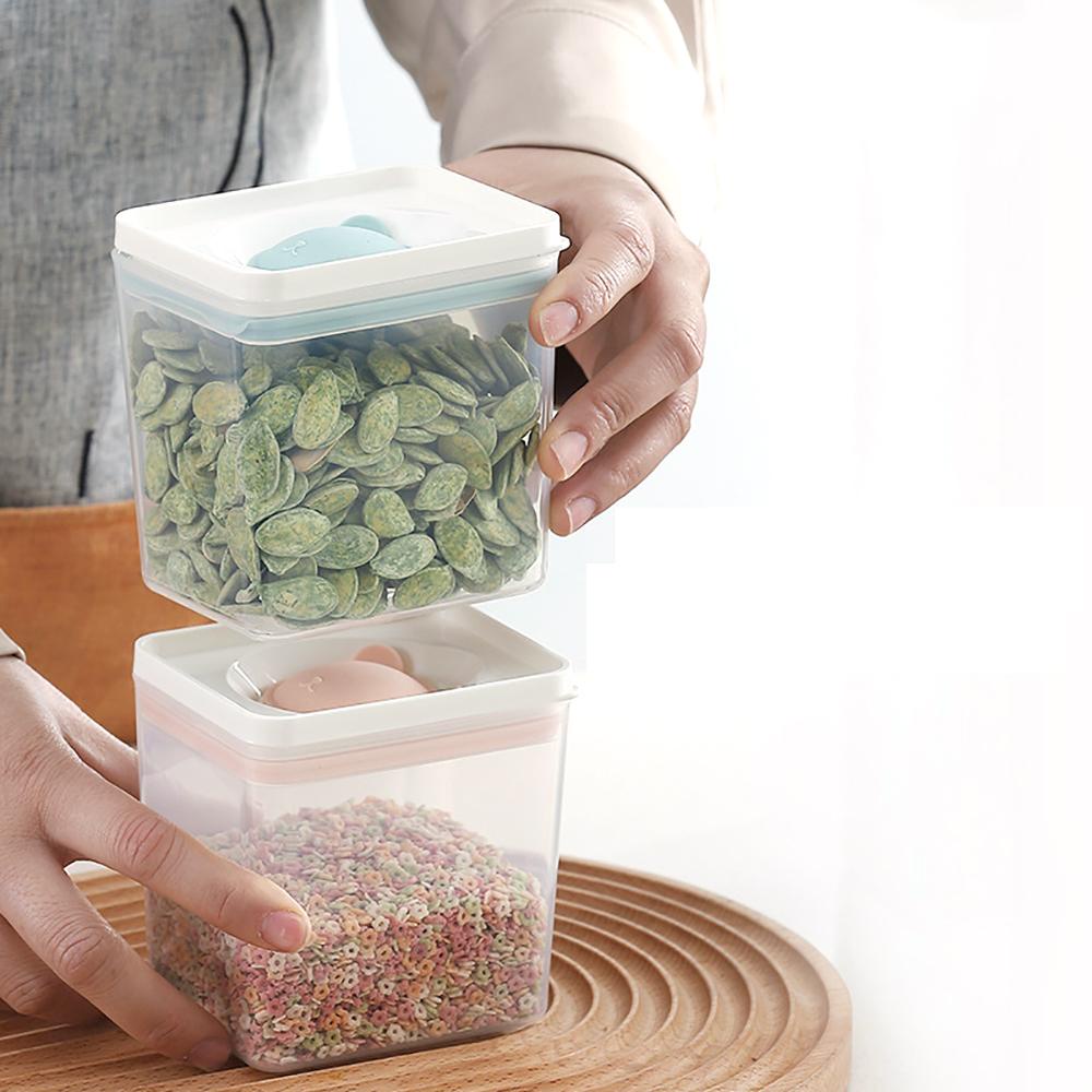 Hộp Đựng Thực Phẩm Tươi Dạng Nhấn Bằng Nhựa Có Nắp Đậy