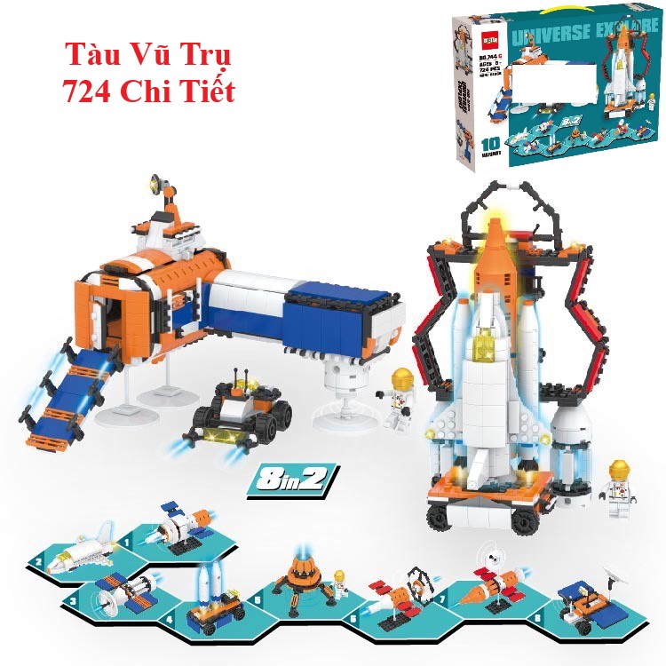 Bộ Đồ Chơi Xếp Hình Mô Hình Lego Tàu Vũ Trụ, Phi Hành Gia, 8 Trong 1 – Lắp Ghép Con Thoi