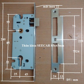 [Hàng chính hãng - inox 100%] Khóa tay gạt SEECAR L25/85