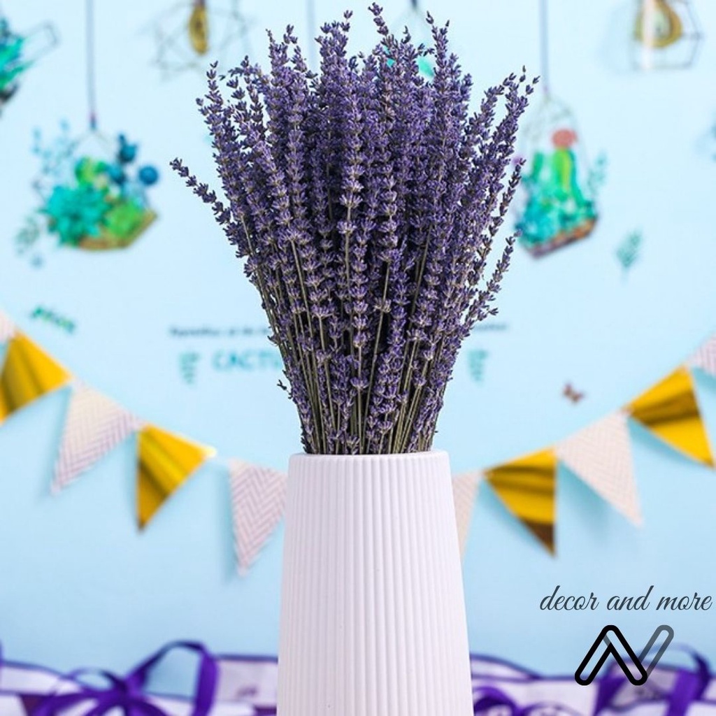 Hoa khô lavender thơm dịu, Hoa oải hương bó 30 cành trang trí decor nhà cửa