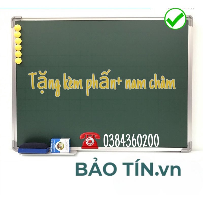 BẢNG TỪ XANH KHÔNG LY BT06 VIẾT PHẤN (60*100/80*120) TẶNG KÈM QUÀ