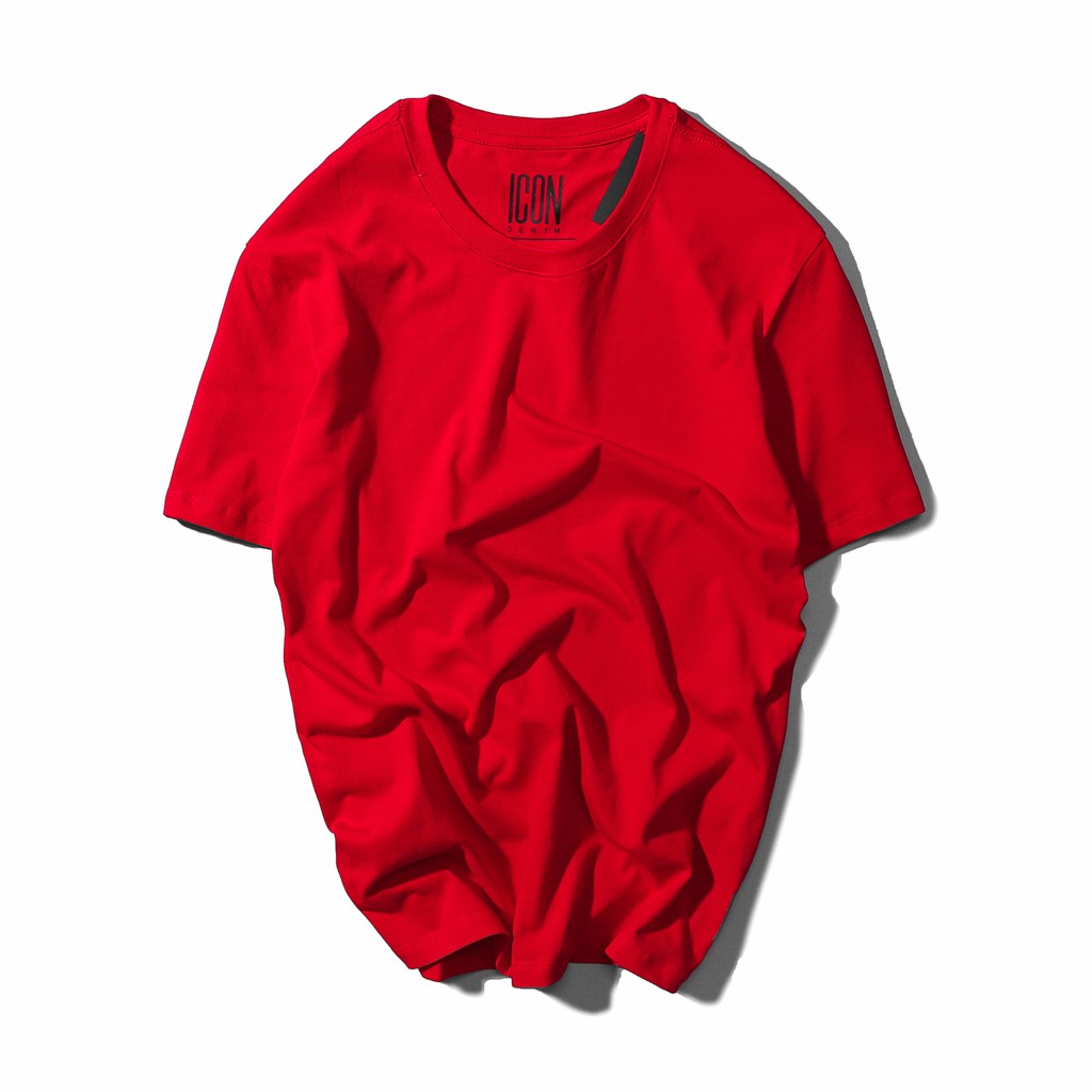 Áo Thun Nam Cổ Tròn ICON DENIM 5 Màu Trơn Basic Phom Suông Unisex - Dòng Vải Mới Cotton Lụa Co Giãn 4 Chiều | BigBuy360 - bigbuy360.vn