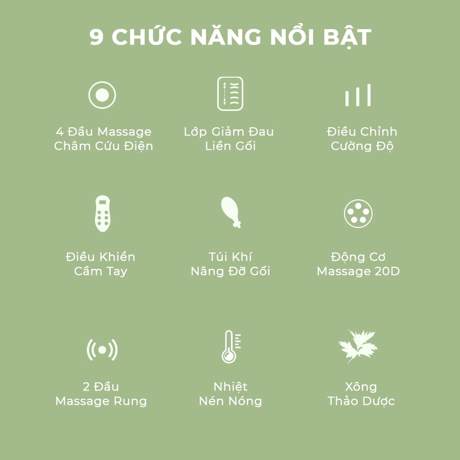 Gối massage hồng ngoại VISPO VP-G22 điều khiển cầm tay, tích hợp tính năng chế độ rung, hồng ngoại - bảo hành 12 tháng