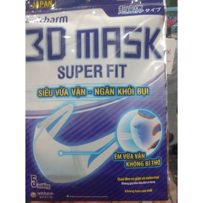 Túi 5 gói khẩu trang 3D Mask super Fit Unicharm