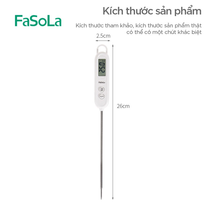 Nhiệt kế đo độ thực phẩm, pha sữa cho bé FASOLA FSLPS-358