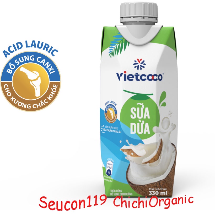 Sữa Dừa Nguyên Chất Vietcoco (330ml, 500ml)