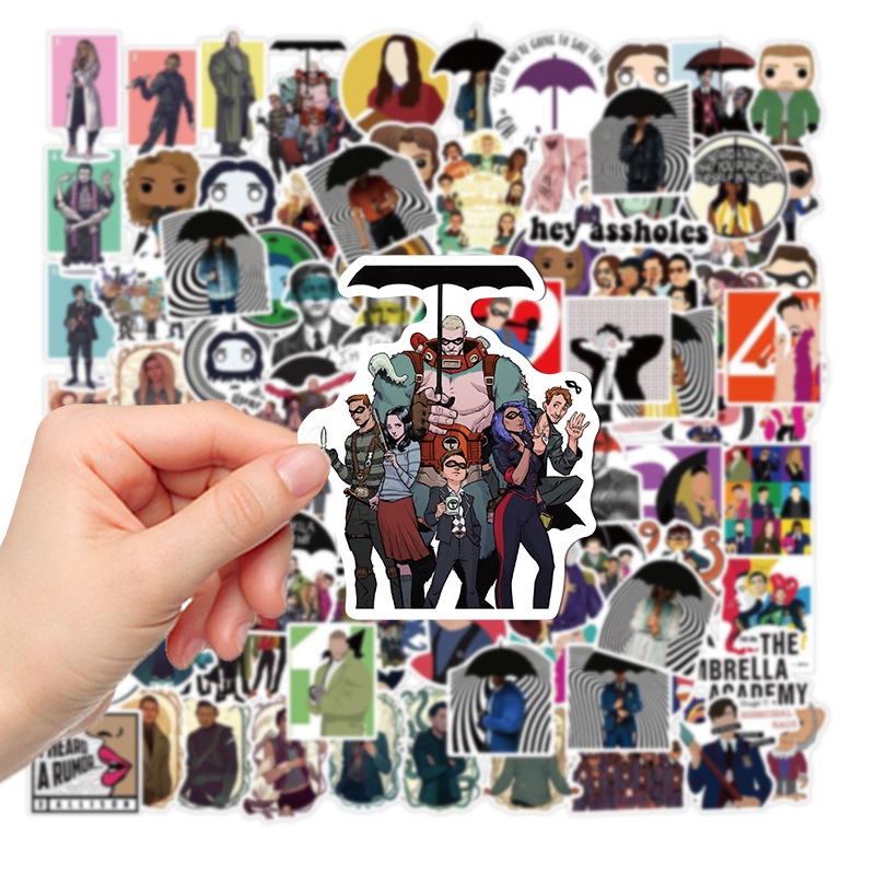 100 / 50 Sticker Dán Trang Trí Ván Trượt, Laptop, Điện Thoại Hình The Umbrella Academy