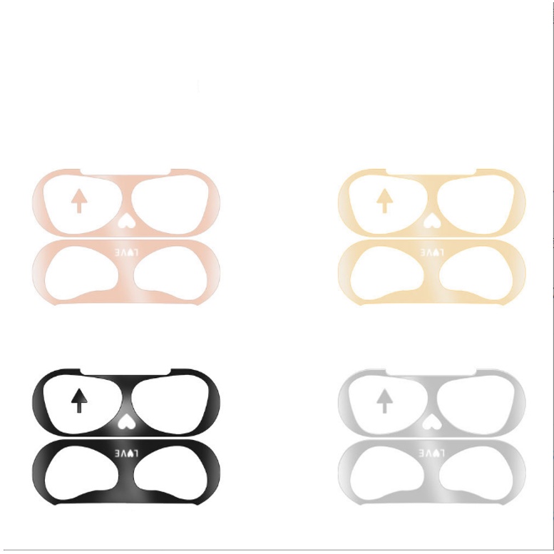 Skin Miếng Dán Kim Loại Bảo Vệ Hộp sạc Tai Nghe Bluetooth Airpod khả năng Chống Bụi Bẩn Dập Hình