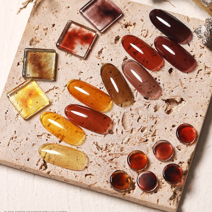 Sơn gel thạch móng tay AS tone màu nâu cam hổ phách mã ADP chai đỏ 15ml