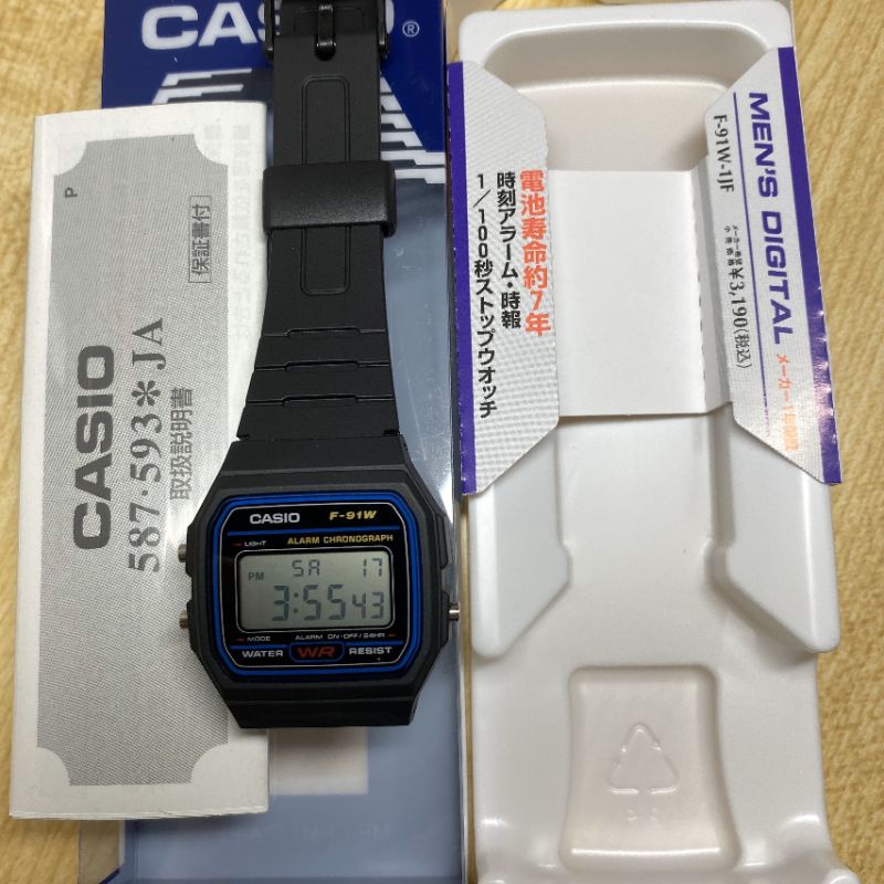 [Ảnh thật 100%] Đồng hồ nam Casio F-91W-1JF xách tay Nhật, có hộp đầy đủ