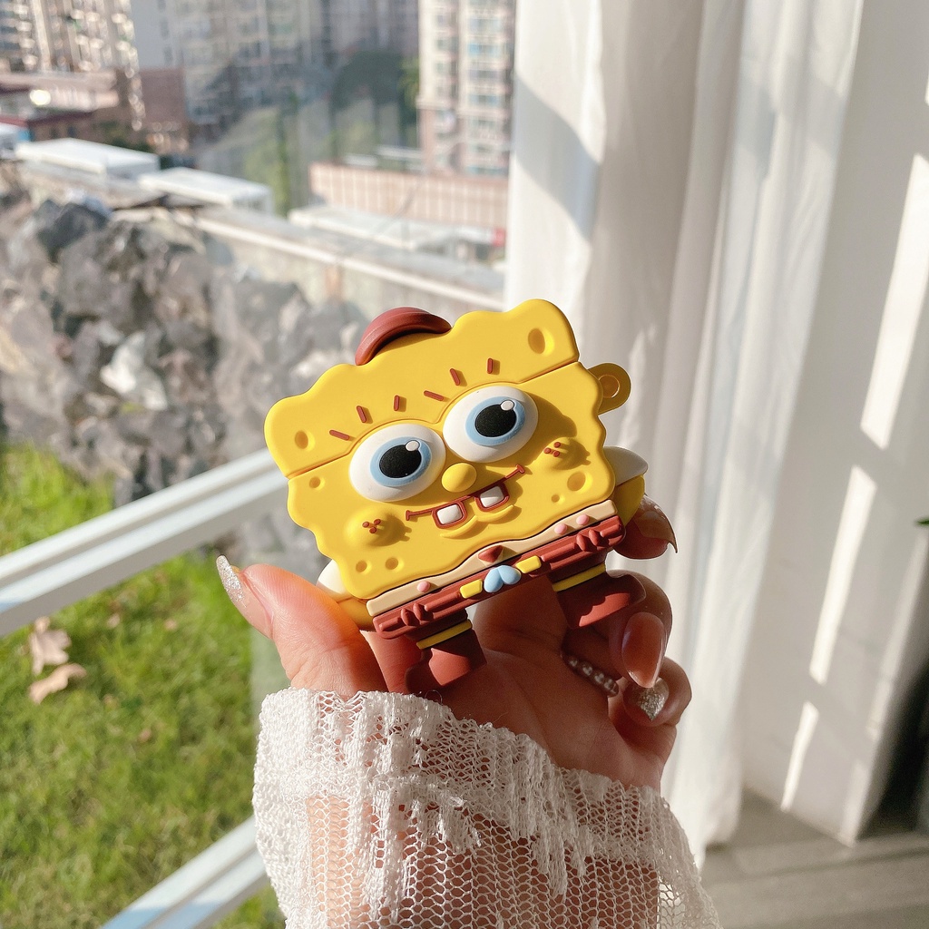 Vỏ Bảo Vệ Hộp Sạc Tai Nghe AirPods3gen / AirPods3 / 2Gen / AirPods3 Hình Spongebob Ốp