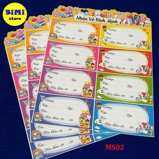 Nhãn vở 8ô x 3 (1 xấp 24 nhãn) BT21 dễ thương - BiMi store