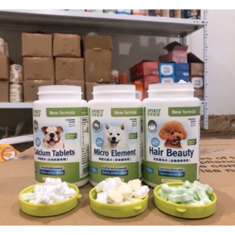 1 viên canxi/dưỡng lông/khoáng/vitamin bổ sung dưỡng chất cho chó mèo chính hãng Spirit
