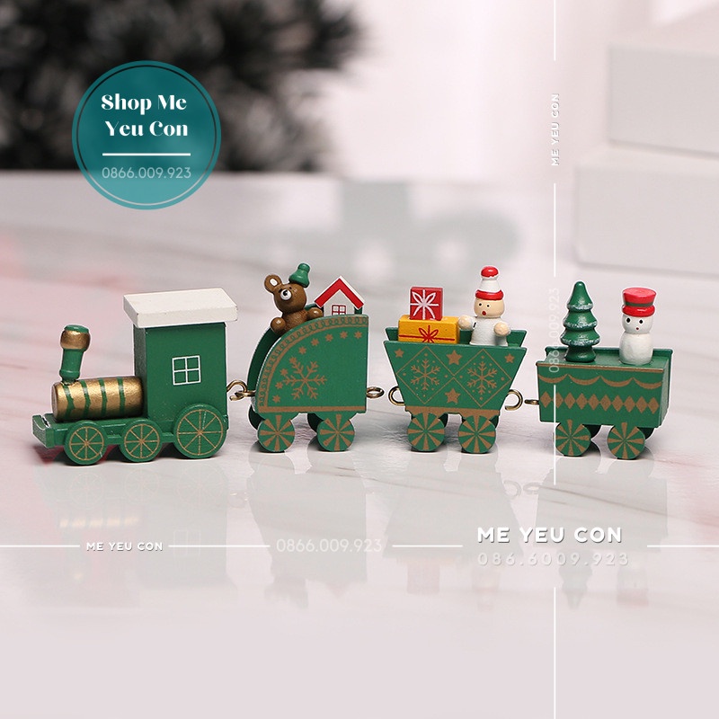 Đoàn Tàu Gỗ Nhiều Màu Trang Trí Giáng Sinh Đẹp Và Ấm Áp MERRY CHRISTMAS