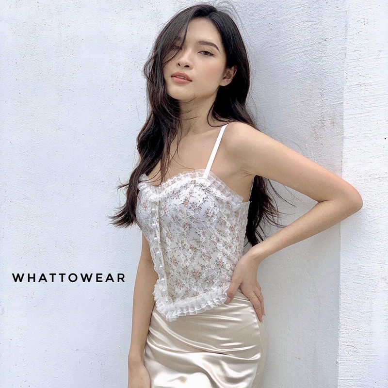 Áo bralette hoa phối ren dễ thương có mút mỏng