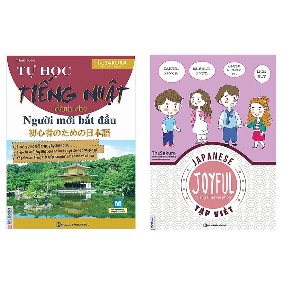 Sách - Combo Tự Học Tiếng Nhật Dành Cho Người Mới Bắt Đầu + Joyful Japanese - Tiếng Nhật Vui Nhộn - Tập Viết