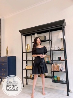 Bigsize Đầm tay phồng kèm belt D162