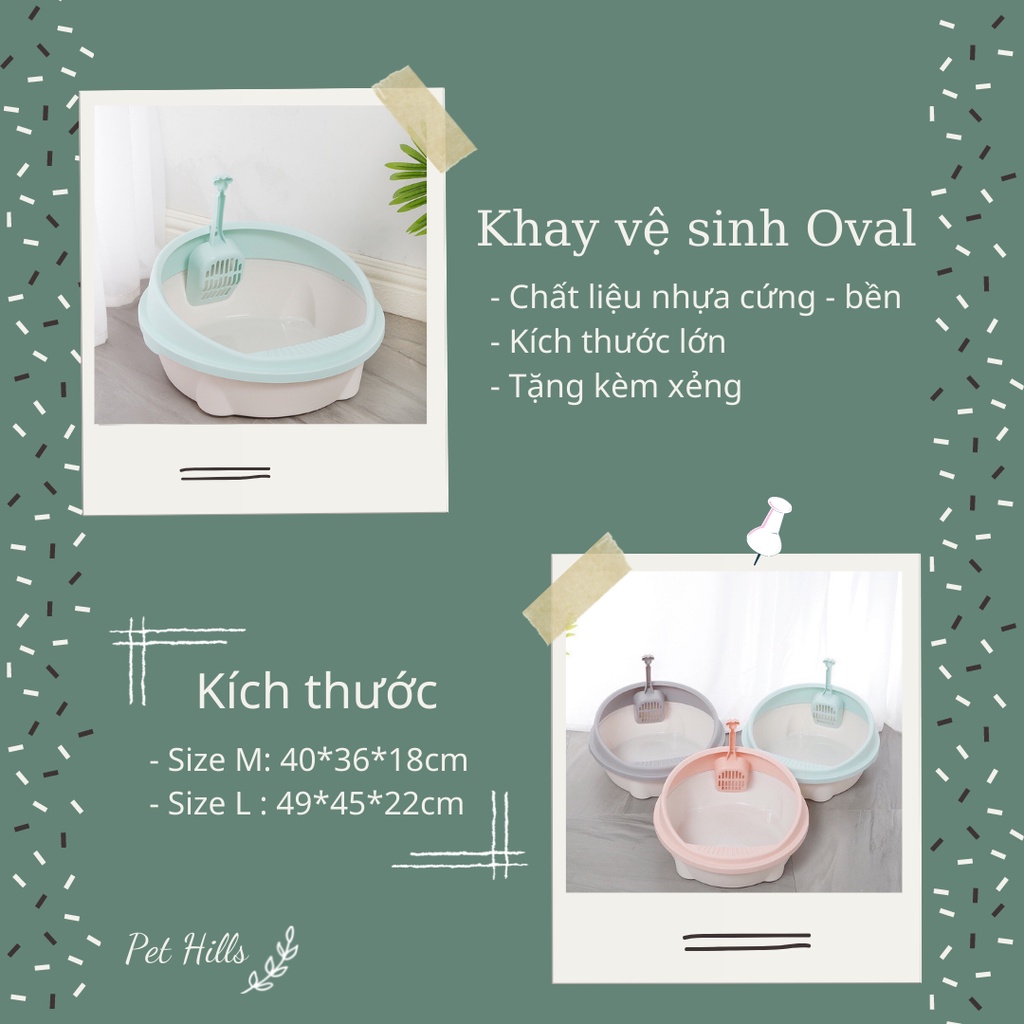 Khay vệ sinh cho mèo tặng kèm xẻng  - Khay vệ sinh, nhà vệ sinh cho mèo kích thước lớn
