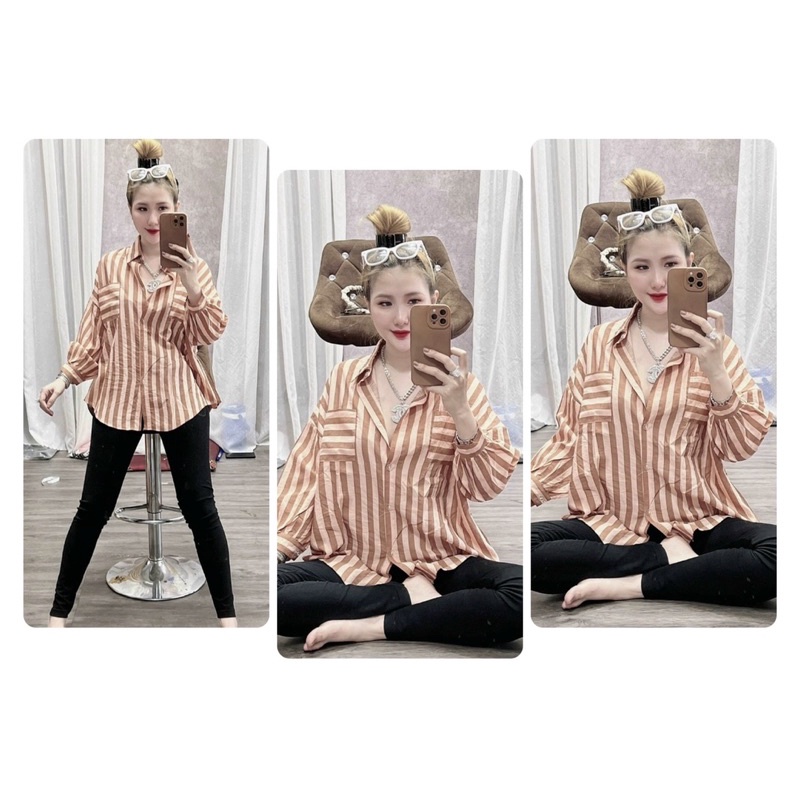 Set áo sơmi form rộng , quần legging 45-60kg vừa