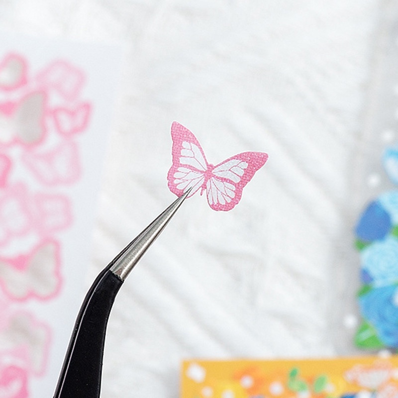 Sticker Dán Trang Trí Sổ Tay DIY Họa Tiết Hoa Và Bướm Dễ Thương