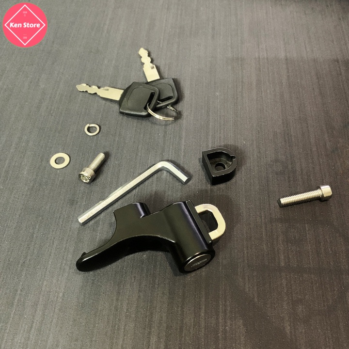 Khóa chống trộm mũ bảo hiểm 🔐HÀNG XỊN🔐 Khóa treo mũ bảo hiểm, có móc treo đồ, bằng hợp kim nhôm, cứng cáp, không rỉ sét
