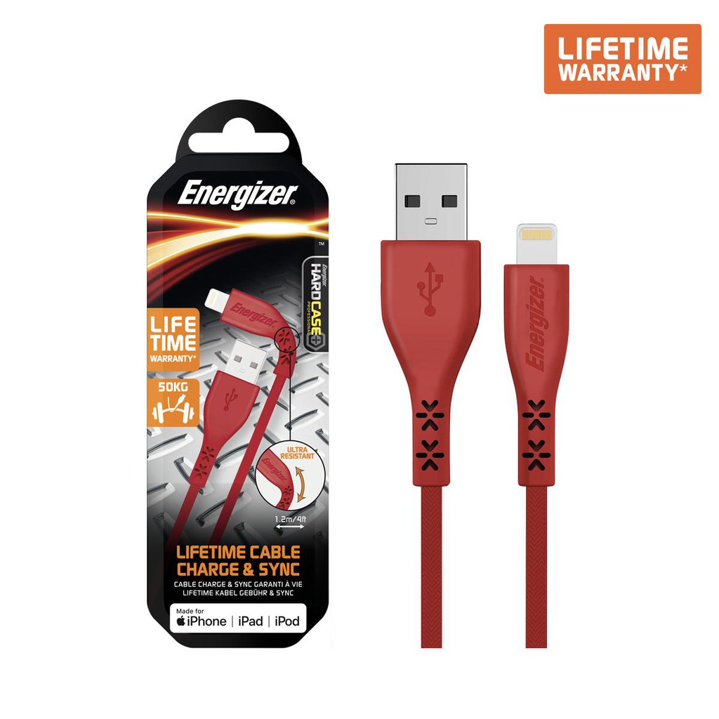 Cáp Lightning LW Energizer 1.2m - C41UBLIG