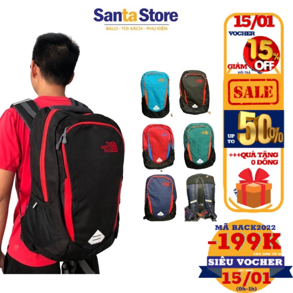 Balo du lịch TNF KC thời trang nam nữ cao cấp đi chơi đựng đồ, quần áo, laptop SANTA STORE dung tích 30L