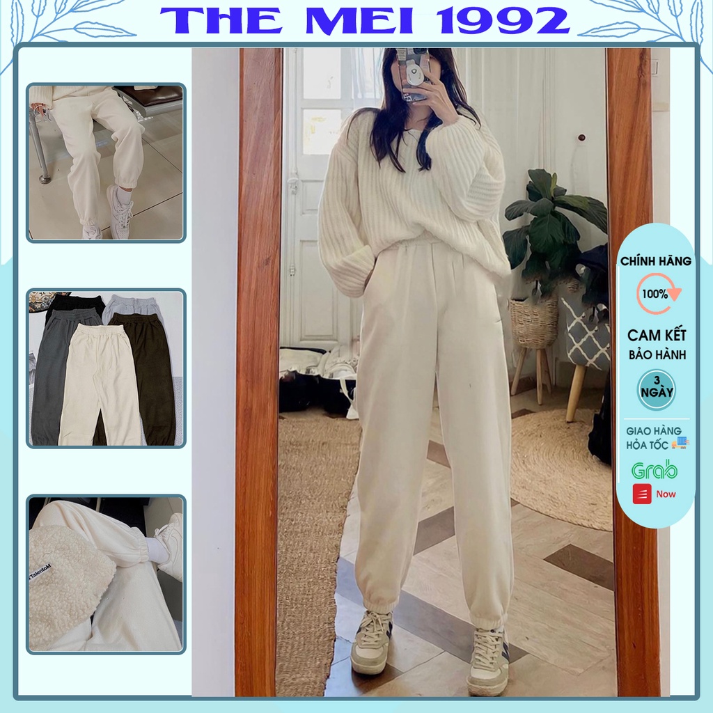 Quần jogger nữ THE MEI 1992 - jogger nữ tăm form rộng chất mềm dày dặn cực ấm 2021