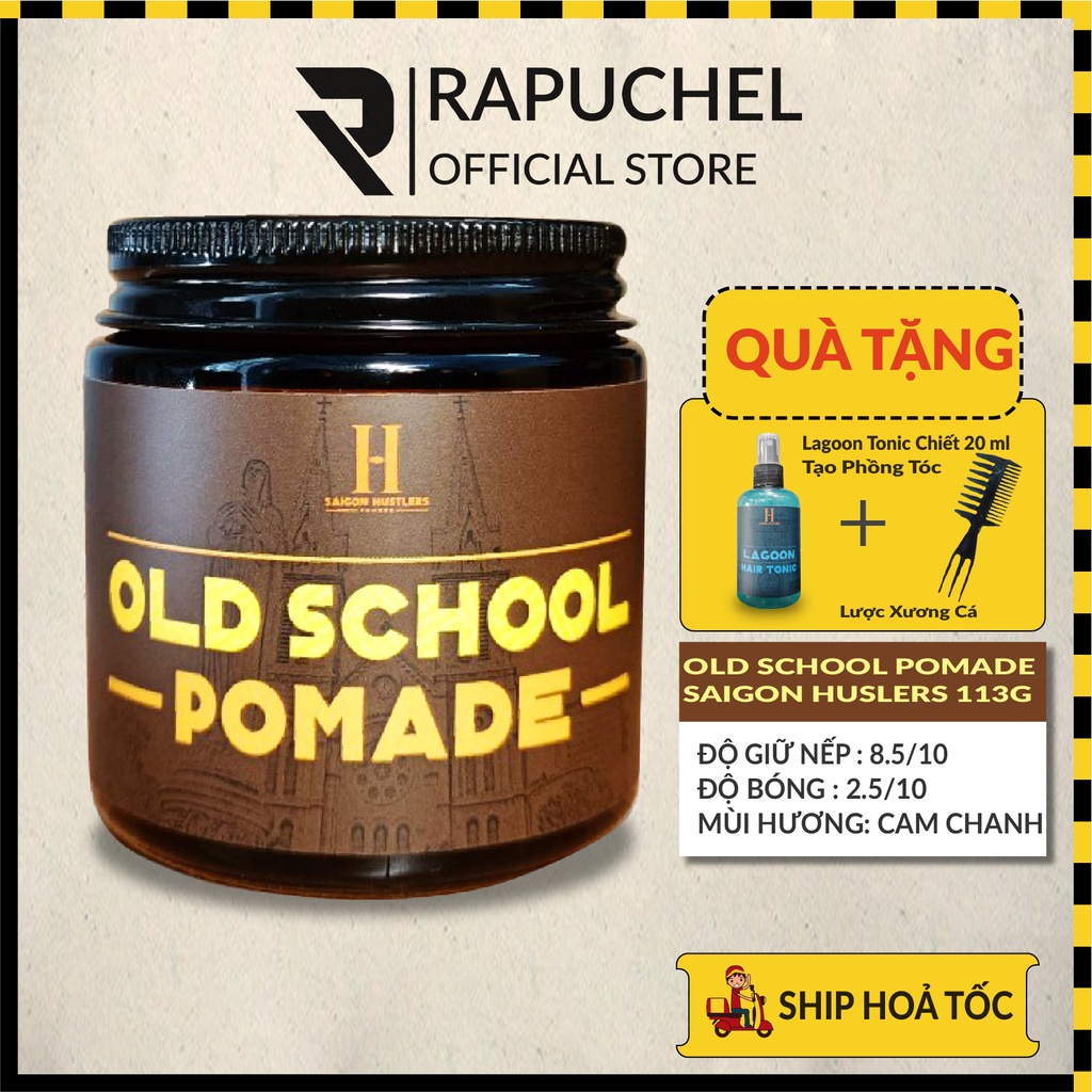 Sáp vuốt tóc nam Old School Pomade chính hãng Rapuchel Store SSOS01