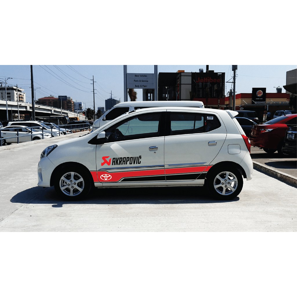Tem xe toyota Wigo kiểu dáng thể thao-Decal  wigo