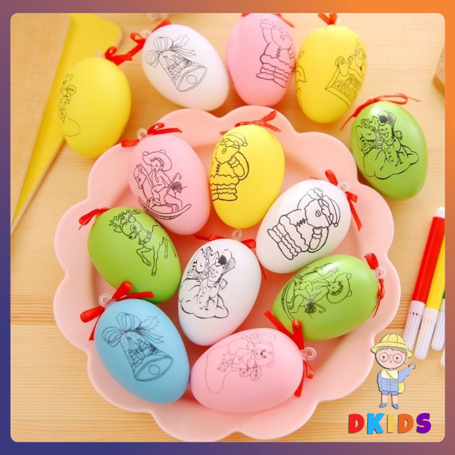 Trứng hoạt hình và 4 bút tô màu nguồn hàng buôn sỉ