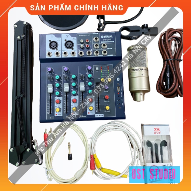 Trọn Bộ Mixer F4 Yamaha Mic Takstar PC-K200 . Âm Thanh Cực Hay , Sống Động , Dễ Dàng Lắp Đặt . Bảo Hành 12 Tháng