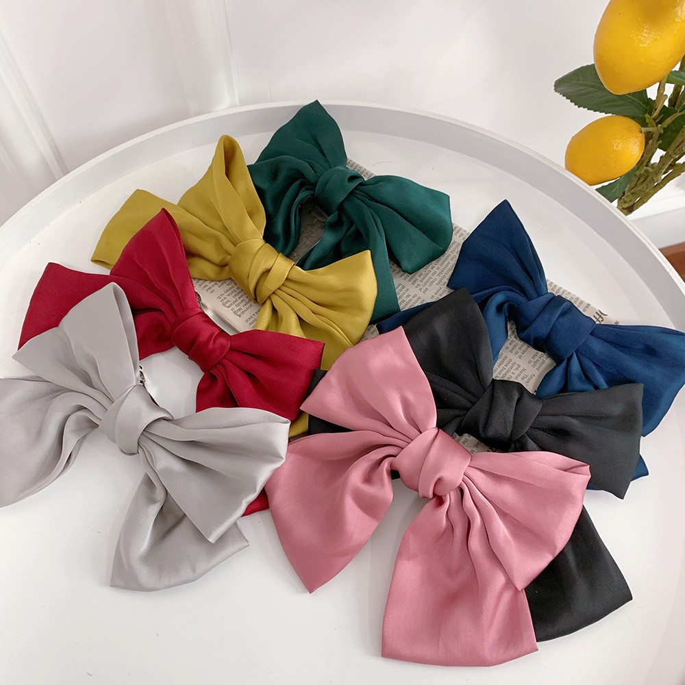 Kẹp Tóc Nơ Lụa Hàn Quốc vải satin xinh xắn cho nữ Gommiecorner
