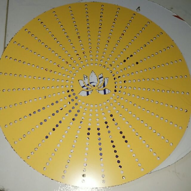 Bộ vỏ alu đèn hào quang 3.5 tấc vỏ màu vàng