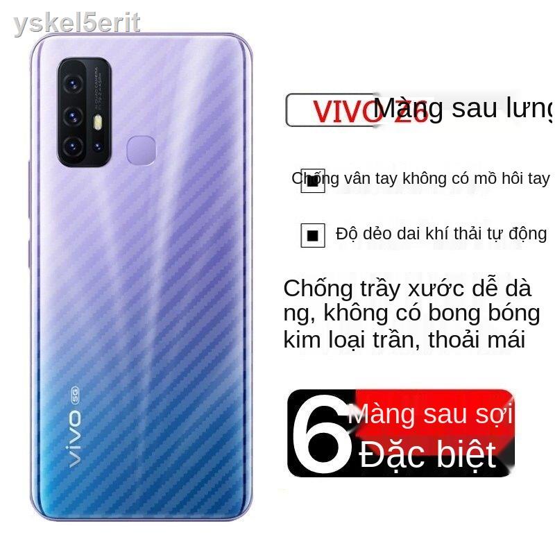 Dán phim sau điện thoại Vivo Z6 lưng vân carbon chuyên dụng chống xước, bám tay Tấm bảo vệ mềm