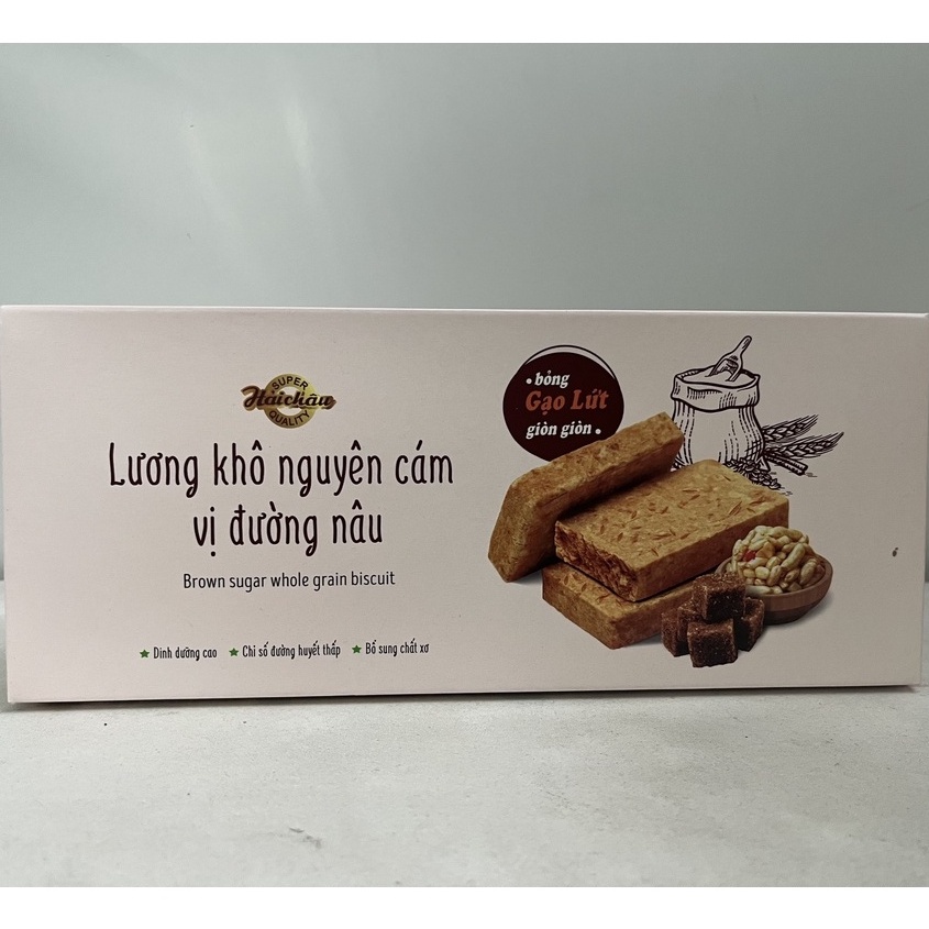 Lương khô Nguyên Cám Vị Đường Nâu Hải Châu hộp 420g (6 gói)