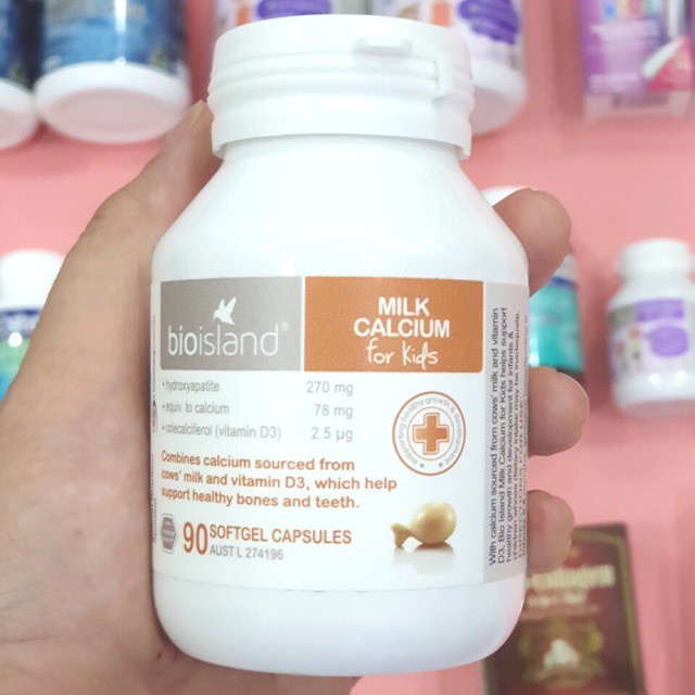 Viên uống Milk Calcium Bio island nhập khẩu Úc thơm ngon, bổ sung canxi cho bé - 𝐁𝐞𝐚𝐧 𝐒𝐭𝐨𝐫𝐞