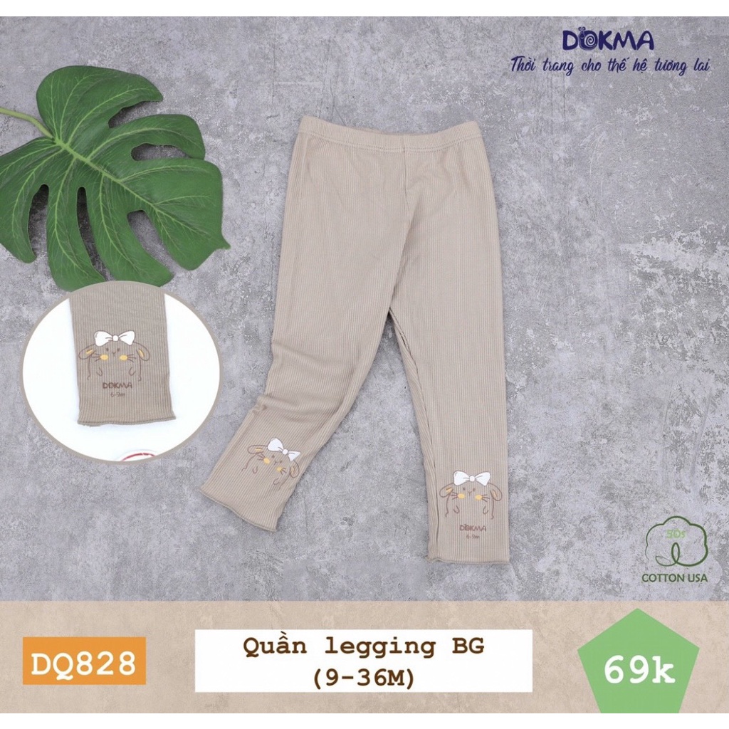 [FREESHIP] Quần legging bé gái 9-36 tháng tuổi cotton tăm mịn cực đẹp Dokma Voi.kids DQ828